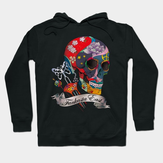 Japanese Sugar Skull Hoodie by TurkeysDesign